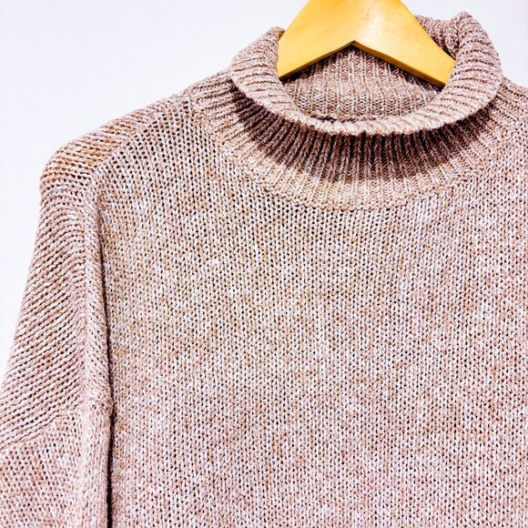 SHEIN Beige High Neck Knit Sweater | Cozy Minimalist Fall Winter | Size 4 * - Picture 3 of 8